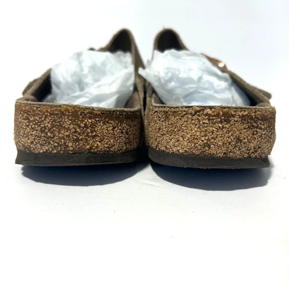 Birkenstock Arizona Sandals Mens 9-9.5 42 Brown Good Suede Double Strap Slides